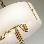 Люстра на штанге с белым круглым плафоном на бронзовом основании с вертикальным декором из металлических трубок Sohne варинант исполнения - 4 | Loft Concept в Барнауле