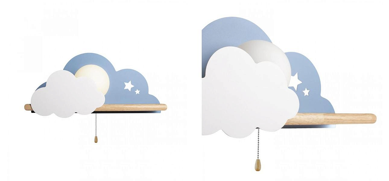 Бра с полкой голубое Облако Wall Lamp Blue Cloud Бра с полкой голубое Облако Wall Lamp Blue Cloud - Loft-Concept в Барнауле