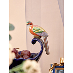 Чаша темно-синего цвета из фарфора с разноцветной птичкой Eden Garden porcelain and bronze варинант исполнения - 5 | Loft Concept в Барнауле