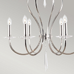 Люстра цвета никель с 6-ю лампами и стеклянными подвесками Elstead Lighting варинант исполнения - 5 | Loft Concept в Барнауле