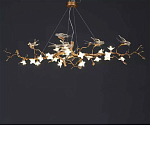 Люстра в виде золотой ветки с цветами и птичками Marvelous Garden варинант исполнения - 7 | Loft Concept в Барнауле