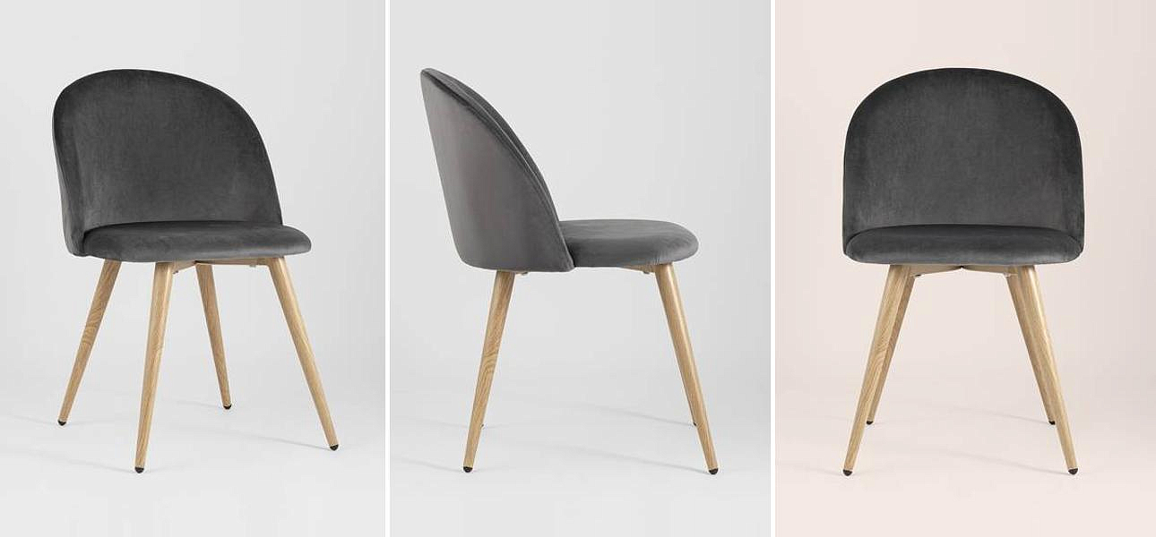 Стул Miruna Chair II Серый Велюр Стул Miruna Chair II Серый Велюр - Loft-Concept в Барнауле