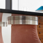 Обеденный стол со стеклянной столешницей и розовыми ножками с тканевой обивкой Wrigley варинант исполнения - 3 | Loft Concept в Барнауле