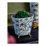 Кашпо из голубого фарфора с бронзовыми элементами Blue Garden варинант исполнения - 4 | Loft Concept в Барнауле