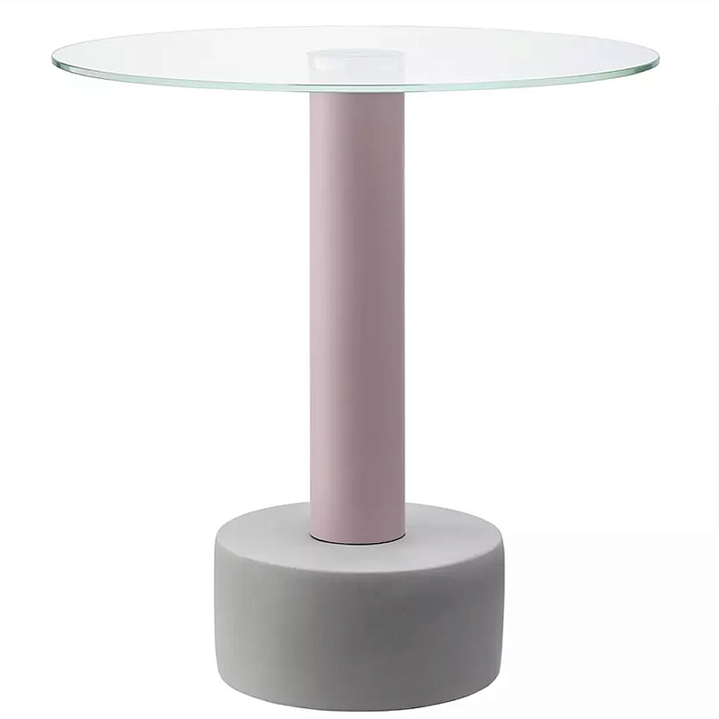 Кофейный столик с круглой прозрачной столешницей на розовом основании Round Table Розовый Синий Прозрачный Кофейный столик с круглой прозрачной столешницей на розовом основании Round Table Розовый Синий Прозрачный в Барнауле | Loft Concept