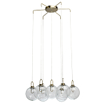 Люстра с 7-ю плафонами из прозрачного стекла в форме шара Orb Cascade  варинант исполнения - 4 | Loft Concept в Барнауле