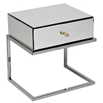 Тумбочка зеркальная с ящиком Mirror Chrome Cabinet варинант исполнения - 1 | Loft Concept в Барнауле