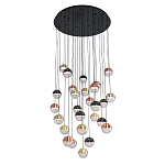 Люстра каскадная с черным круглым основанием 27 подвесов Celestial Waltz варинант исполнения - 1 | Loft Concept в Барнауле