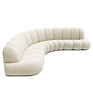 Диван Limoges полукруглой формы с обивкой букле молочного цвета