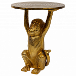Столик с подстольем в виде обезьянки Bombay Gold варинант исполнения - 1 | Loft Concept в Барнауле