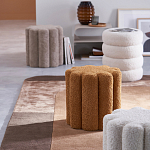 Пуф с обивкой из ткани букле Flo Brown Pouf варинант исполнения - 3 | Loft Concept в Барнауле