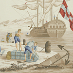 Обои ручная роспись Views of Italy Azure on Sepia варинант исполнения - 1 | Loft Concept в Барнауле