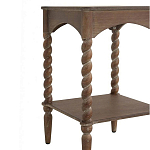 Приставной столик деревянный с резными ножками и нижней полкой Vintage Side Table Brown Wood варинант исполнения - 1 | Loft Concept в Барнауле