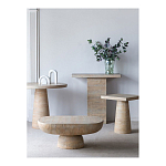 Столик кофейный кремового цвета с овальной столешницей и круглым основанием Cream Dalmen Table варинант исполнения - 8 | Loft Concept в Барнауле