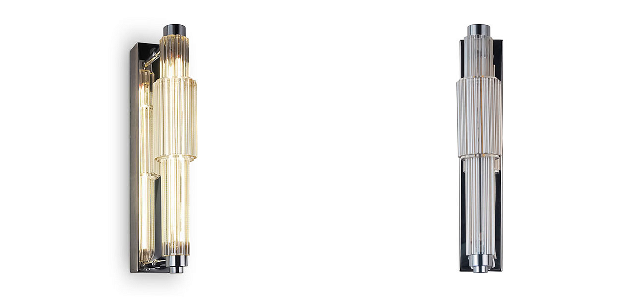 Бра с вертикальным узким плафоном Fuse Crystal Beige Бра с вертикальным узким плафоном Fuse Crystal Beige - Loft-Concept в Барнауле