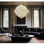 Люстра с овальными подвесками из натурального камня Spatial Composition варинант исполнения - 7 | Loft Concept в Барнауле