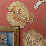 Обои с вышивкой ручной работы Deco Flowers Original colourway on wool sateen варинант исполнения - 2 | Loft Concept в Барнауле