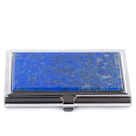 Визитница карманная металлическая с накладкой из натурального камня Лазурит Stone Business Card Holders  варинант исполнения - 1 | Loft Concept в Барнауле
