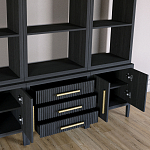 Модульный стеллаж Primo из трех составных элементов Черный дуб варинант исполнения - 5 | Loft Concept в Барнауле