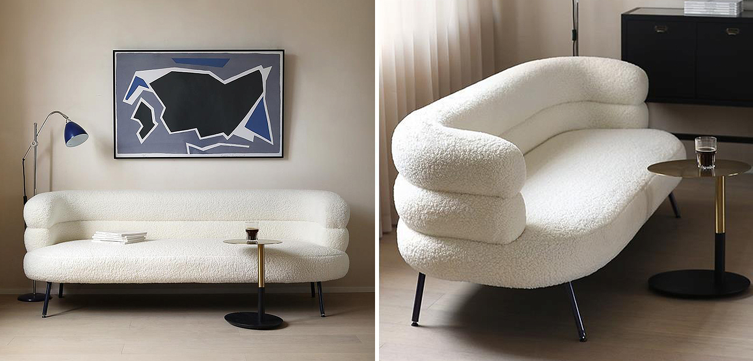 Диван Boyle White Boucle Sofa Диван Boyle White Boucle Sofa - Loft-Concept в Барнауле