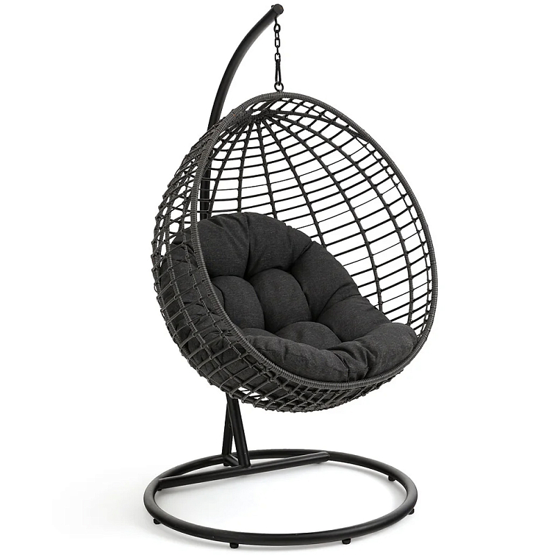 Подвесное уличное кресло Wallaker Hanging Chair Черный Подвесное уличное кресло Wallaker Hanging Chair Черный в Барнауле | Loft Concept