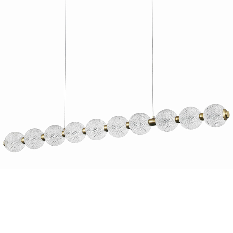 Подвесной линейный светодиодный светильник Crystal Globule Linear Hanging Lamp Прозрачный Бронза Подвесной линейный светодиодный светильник Crystal Globule Linear Hanging Lamp Прозрачный Бронза в Барнауле | Loft Concept