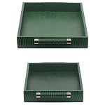 Комплект из двух прямоугольных подносов зеленого цвета Serpent варинант исполнения - 3 | Loft Concept в Барнауле