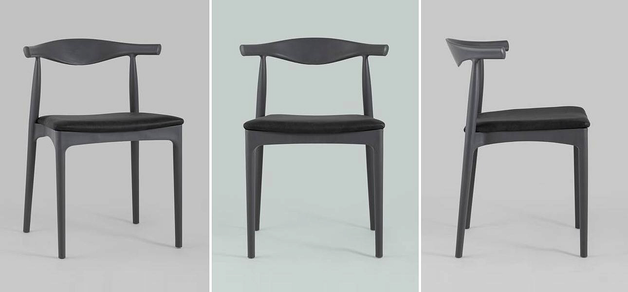 Стул Elbow HANS J.WEGNER с Подлокотником Серый Мягкое Сидение Стул Elbow HANS J.WEGNER с Подлокотником Серый Мягкое Сидение - Loft-Concept в Барнауле