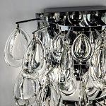 Бра с хрустальными подвесками в виде капель Antoine Crystal Drops Chrome Wall Lamp варинант исполнения - 2 | Loft Concept в Барнауле