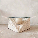 Дизайнерский журнальный стол в виде раковины с жемчужиной под прозрачной столешницей Fahin варинант исполнения - 2 | Loft Concept в Барнауле