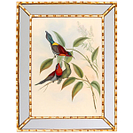 Постер с изображением птиц и цветов в зеркальной раме Blooming Birds Poster варинант исполнения - 3 | Loft Concept в Барнауле