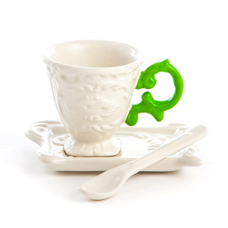 Кофейная пара Seletti I-Coffee Green Белый Зеленый Кофейная пара Seletti I-Coffee Green Белый Зеленый в Барнауле | Loft Concept