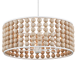 Люстра в форме цилиндра с вставками из деревянных бусин Wooden Beads варинант исполнения - 2 | Loft Concept в Барнауле