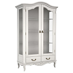 Витрина белая двухдверная с 4-мя полками и 2-мя ящиками в стиле прованс White Provence варинант исполнения - 1 | Loft Concept в Барнауле