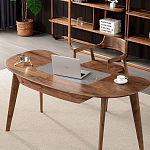 Стол рабочий округлой формы с ящиком  Working Moonnut Table варинант исполнения - 2 | Loft Concept в Барнауле