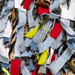 Ковер прямоугольный разноцветный из джинсовой одежды Zero Waste варинант исполнения - 3 | Loft Concept в Барнауле