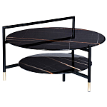 Стол журнальный круглый черный с полкой Inherence варинант исполнения - 1 | Loft Concept в Барнауле