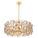 Люстра круглая золотого цвета с круглыми хрустальным элементами Solyria варинант исполнения - 3 | Loft Concept в Барнауле