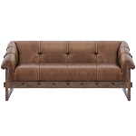 Трехместный диван Duncan винтажная коричневая кожа варинант исполнения - 1 | Loft Concept в Барнауле