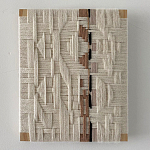 Текстильное панно ручной работы из хлопкового шнура wall panel line beige варинант исполнения - 1 | Loft Concept в Барнауле