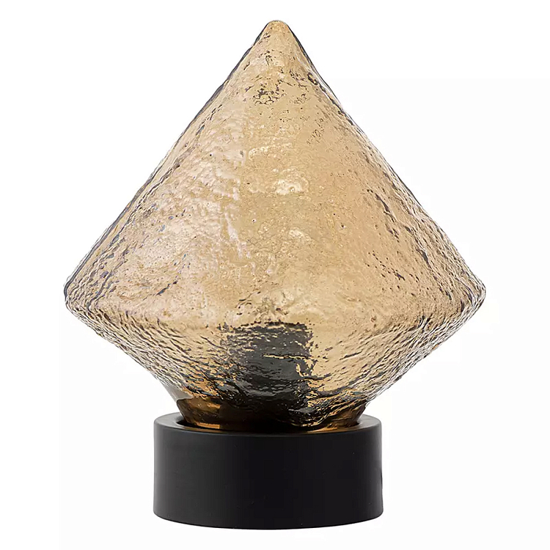 Настольный светильник с янтарным рельефным плафоном Lamp with Frozen Glass Effect Янтарный Черный Настольный светильник с янтарным рельефным плафоном Lamp with Frozen Glass Effect Янтарный Черный в Барнауле | Loft Concept