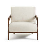 Кресло с обивкой из белого букле Armchair White Boucle варинант исполнения - 4 | Loft Concept в Барнауле