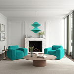 Подвесной вязаный бирюзовый светильник «Звезда Востока 02» варинант исполнения - 1 | Loft Concept в Барнауле