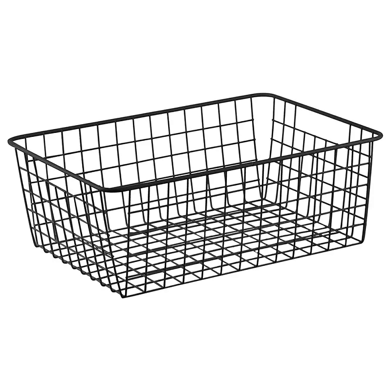 Корзина для хранения железная Iron Basket M Белый Черный Корзина для хранения железная Iron Basket M Белый Черный в Барнауле | Loft Concept