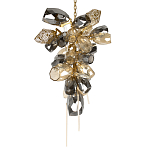 Люстра подвесная вытянутой формы с плафонами из стекла и металла с двумя вертикальными подвесками Gilded Mirage  варинант исполнения - 7 | Loft Concept в Барнауле