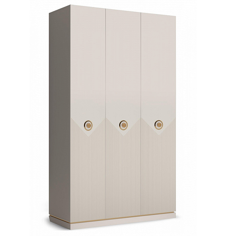 Шкаф трёхстворчатый платяной Satin Furniture Бежево-серый Шкаф трёхстворчатый платяной Satin Furniture Бежево-серый в Барнауле | Loft Concept
