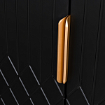 Комод черный округлой формы с рельефным фасадом Black Cut варинант исполнения - 3 | Loft Concept в Барнауле