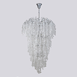 Люстра с прозрачными и белыми подвесками в виде лепестков FAIRYTREE Light варинант исполнения - 2 | Loft Concept в Барнауле