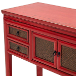 Деревянная консоль в китайском стиле с ящиками и дверцами красная Chinese Console Table варинант исполнения - 4 | Loft Concept в Барнауле
