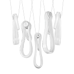 Подвесной светильник белого цвета с 6-ю изогнутыми плафонами Flow Loop варинант исполнения - 8 | Loft Concept в Барнауле